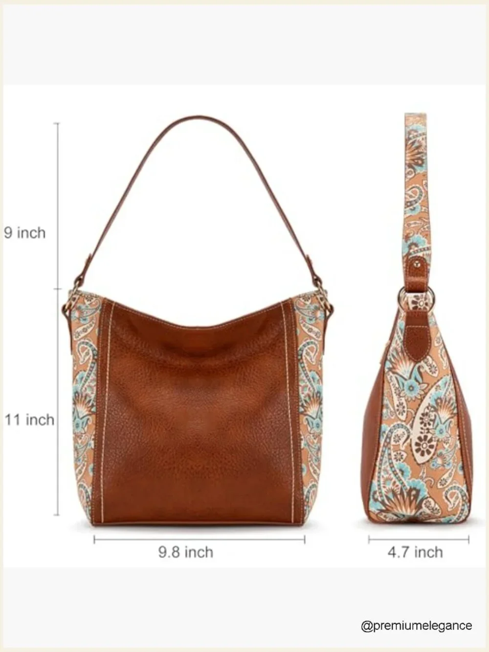 Trendy Vegan Leather Hobo Bag Soft Shoulder Purse Women